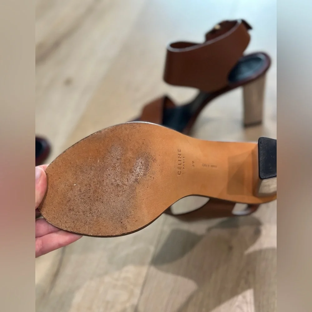 Celine brown leather sandals size 39, pre owned - Picture 8 of 8